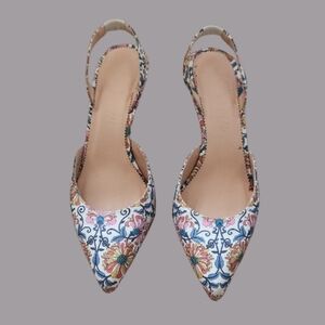 J. Crew Collette Floral Pointed Slingback Pumps Liberty Floral Print